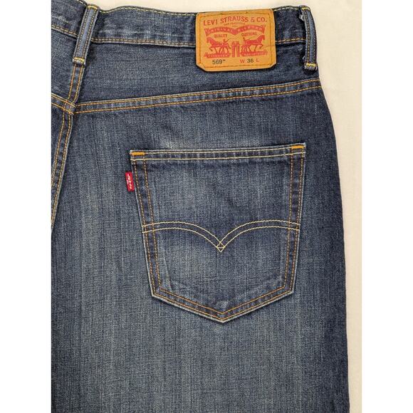 Levi's 569 Loose Straight Denim Shorts 38W 12L (Labeled 36W) 100% Cotton - Picture 10 of 13